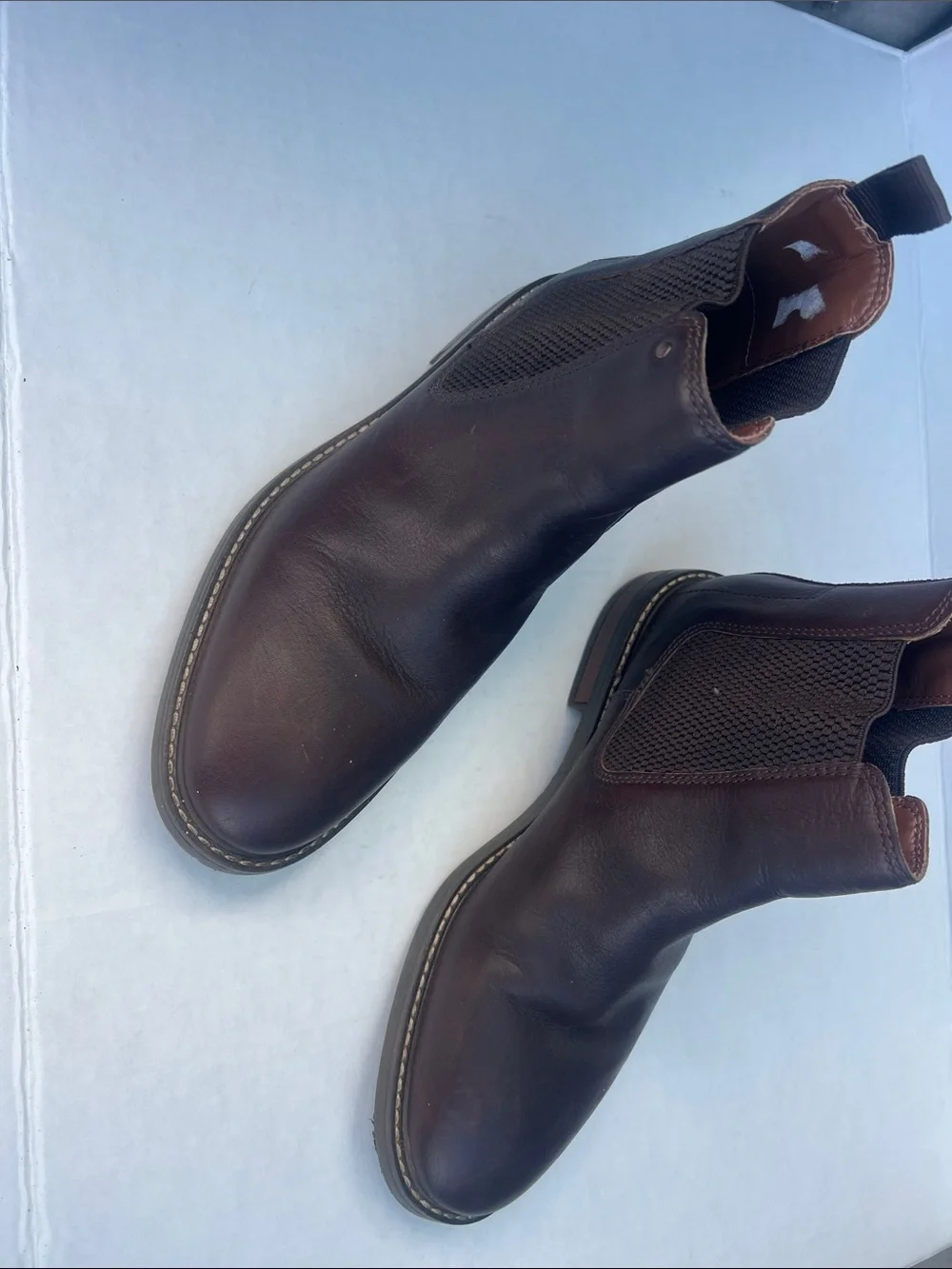 Clarks Dark Brown Leather Chukka Boots with Elastic Panels